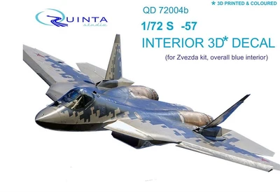 QD72004b  декали  3D Декаль интерьера кабины С-57 голубые панели (Звезда)  (1:72) 2000000160009
