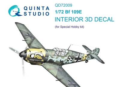 QD72009  декали  3D Декаль интерьера кабины Bf 109E (Special Hobby) (1:72) 2000002115922