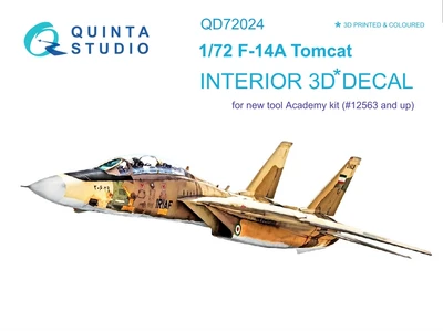 QD72024  декали  3D Декаль интерьера кабины F-14A (Academy)  (1:72) 4580702134297