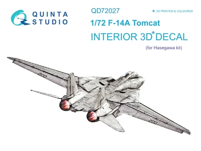 QD72027  декали  3D Декаль интерьера кабины F-14A (Hasegawa)  (1:72) 4580702136857