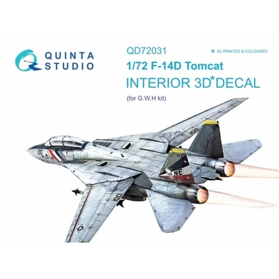 QD72031  декали  3D Декаль интерьера кабины  F-14D (GWH)  (1:72) 2000002046738