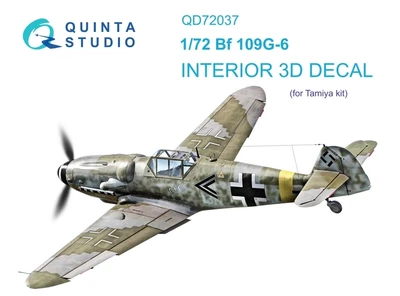 QD72037  декали  3D Декаль интерьера кабины Bf 109 G-6 (Tamiya) (1:72) 2000002115939