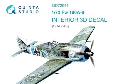QD72041  декали  3D Декаль интерьера кабины Fw 190A-8 (Eduard)  (1:72) 2000002150640