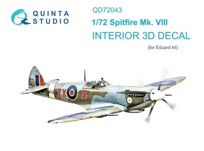 QD72043  декали  3D Декаль интерьера кабины Spitfire Mk. VIII (Eduard) (1:72) 2000002115953