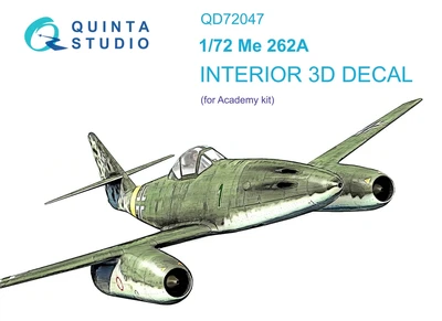 QD72047  декали  3D Декаль интерьера кабины Me-262A (Academy)  (1:72) 2000002092063