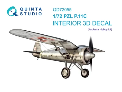 QD72055  декали  3D Декаль интерьера кабины PZL P.11С (Arma Hobby)  (1:72) 2000002195603