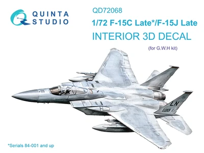 QD72068  декали  3D Декаль интерьера кабины F-15C Late/F-15J Late (GWH)  (1:72) 2000002135142