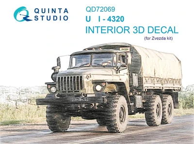 QD72069  декали  3D Декаль интерьера кабины УР@Л-4320 (Звезда)  (1:72) 2000002123972
