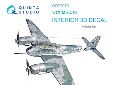 QD72070  декали  3D Декаль интерьера кабины Me 410 (Italeri)  (1:72) 2000002136880
