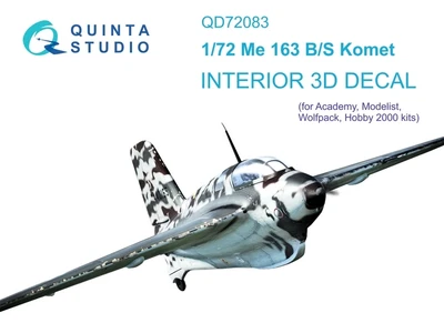 QD72083  декали  3D Декаль интерьера кабины Me 163 (Academy)  (1:72) 2000002136903