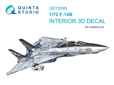 QD72085  декали  3D Декаль интерьера кабины F-14B (Academy)  (1:72) 2000002150664