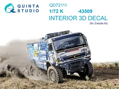 QD72111  декали 3D Декаль интерьера кабины  КМЗ-43509 (Звезда)  (1:72) 2000002158202