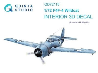 QD72115  декали  3D Декаль интерьера кабины F4F-4 Wildcat (Arma Hobby)  (1:72) 2000002169109