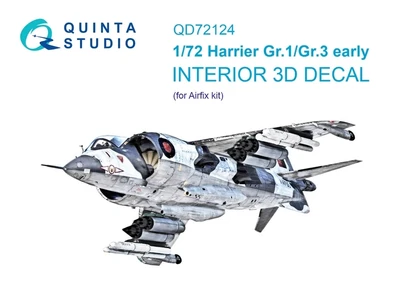 QD72124  декали  3D Декаль интерьера кабины Harrier Gr.1/GR.3 early (Airfix)  (1:72) 2000002170105