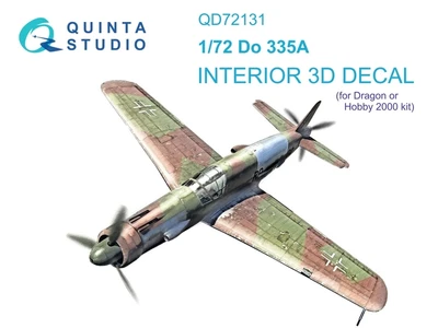 QD72131  декали  3D Декаль интерьера кабины Do 335A (Dragon)  (1:72) 2000002170136