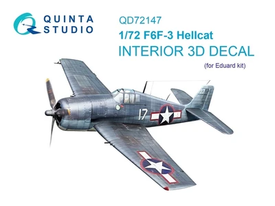 QD72147  декали  3D Декаль интерьера кабины F6F-3 Hellcat (Eduard)  (1:72) 2000002170167
