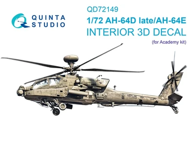 QD72149  декали  3D Декаль интерьера кабины AH-64D поздний/AH-64E (Academy)  (1:72) 2000002195627