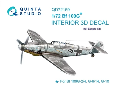 QD72169  декали  3D Декаль интерьера для Bf-109G (Eduard)  (1:72) 2000002190509