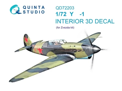 QD72203  декали  3D Декаль интерьера ОКБ Y@K-1 (Звезда)  (1:72) 2000002183419
