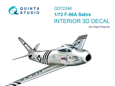 QD72246  декали  3D Декаль интерьера кабины F-86A (ClearProp)  (1:72) 2000002208556