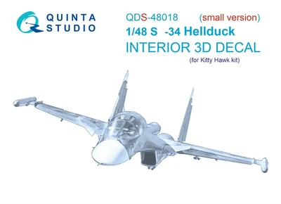 QDS-48018  декали  3D Декаль интерьера С-34 (KittyHawk) (Малая версия)  (1:48) 2000002052920
