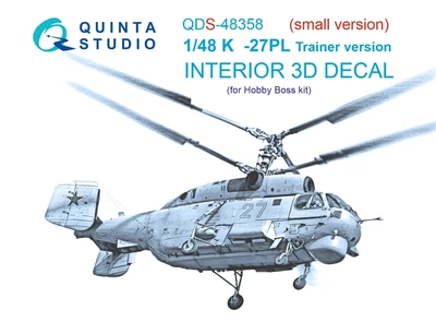 QDS-48358  декали 3D Декаль интерьера кабины  K@-27ПЛ (Hobby Boss) (Малая версия)  (1:48) 2000002145769