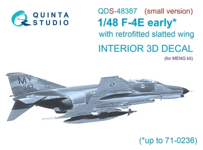 QDS-48387  декали  3D Декаль интерьера кабины F-4E early с предкрылком (Meng) (малая версия)  (1:48) 2000002137771