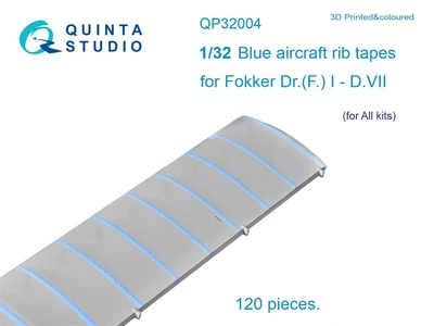 QP32004  декали  3D Декаль голубые киперные ленты для Fokker Dr. (F.)I-D.VII  (1:32) 2000000223674