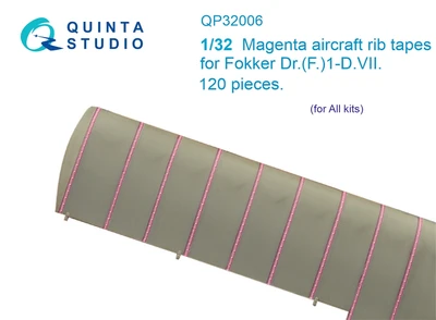 QP32006  декали  3D Декаль Розовые киперные ленты Dr.(F)I-D.VII для любых моделей  (1:32) 2000002046950