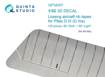 QP32007  декали   3D Декаль  Лозенг киперные ленты Pfalz DIII-DIIIa (для любых моделей)  (1:32) 2000002158585