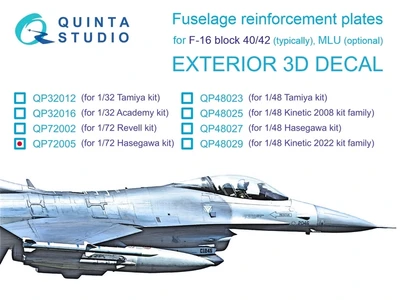 QP72005  декали  3D Декаль усиливающие накладки F-16 block 40/42 (Hasegawa)  (1:72) 2000002170440