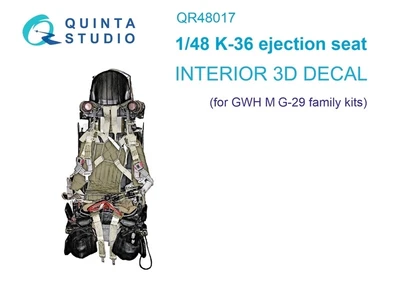 QR48017  декали  3D Декаль интерьера кабины  Кресло К-36 для семейства M&G-29 (GWH)  (1:48) 2000002044529