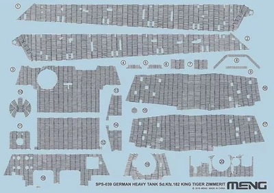 SPS-039  декали  Sd.Kfz.182 King Tiger Zimmerit Decal  (1:35) 4897038551279