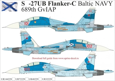 UR32229  декали  С-27UB Flanker-C Baltic NAVY 689th GvIAP, without stencils  (1:32) 2000002149545