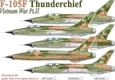 UR32266  декали  F-105F Thunderchief Vietnam War Pt.2 with stencils  (1:32) 2000002210290