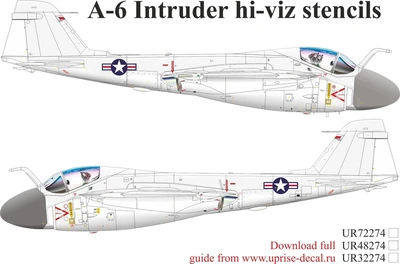 UR32274  декали  A-6 Intruder Hi-Viz stencils  (1:32) 2000002172840