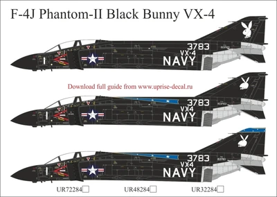 UR32284  декали  F-4J Phantom-II Black Bunny VX-4 with stencils  (1:32) 2000002210306