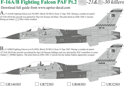UR32303  декали  F-16A/B Fighting Falcon PAF pt.2  (1:32) 2000002185871