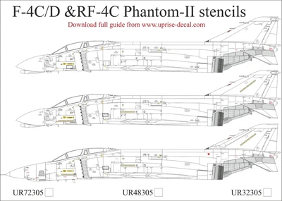 UR32305  декали  F-4C/D &RF-4C Phantom-II stencils  (1:32) 2000002205494