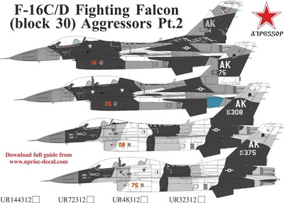 UR32312  декали  F-16C/D Fighting Falcon, Aggressors Pt.2 (Aliaska Arctic)  (1:32) 2000002205517