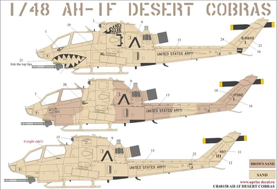 UR48158  декали  AH-1F Desert Cobras  (1:48) 2000002140078