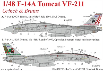 UR48202  декали  F-14A Grinch&Brutus  (1:48) 2000002140399