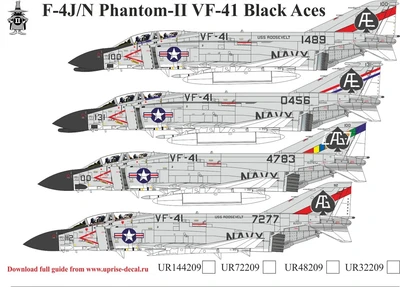 UR48209  декали  F-4N/J Phantom-II VF-41  (1:48) 2000002140474