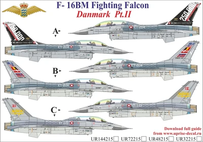 UR48215  декали  F-16BM Fighting Falcon Danmark Pt.2  (1:48) 2000002140528
