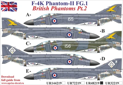 UR48219  декали  F-4K Phantom-II FG.1, British Phantoms Pt.2  (1:48) 2000002140566