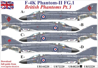 UR48220  декали  F-4K Phantom-II FG.1, British Phantoms Pt.3  (1:48) 2000002140573