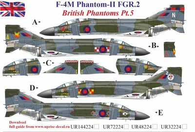 UR48224  декали  F-4M Phantom-II FGR.2, British Phantoms Pt.5  (1:48) 2000002140610