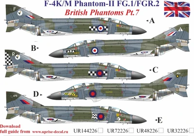 UR48226  декали  F-4K/M British Phantom-II (FG.1/FGR.2) Pt.7  (1:48) 2000002140634
