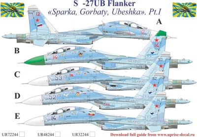 UR48244  декали  С-27UB Flanker-B, without stencils  (1:48) 2000002140764