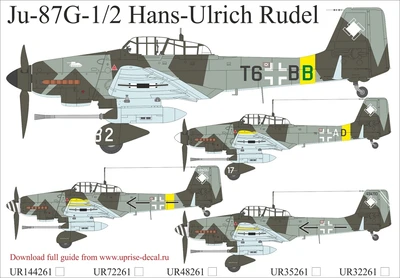 UR48261  декали  Ju-87G-1/2 Hans Ulrich Rudel  (1:48) 2000002140948